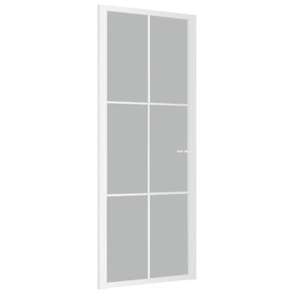 Binnendeur 83X20,5 Cm Glas En Aluminium Wit En Mat 83 x 201.5 cm 3x2 raster