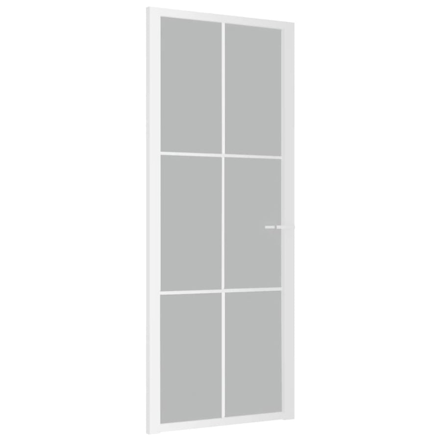 Binnendeur 83X20,5 Cm Glas En Aluminium Wit En Mat 83 x 201.5 cm 3x2 raster