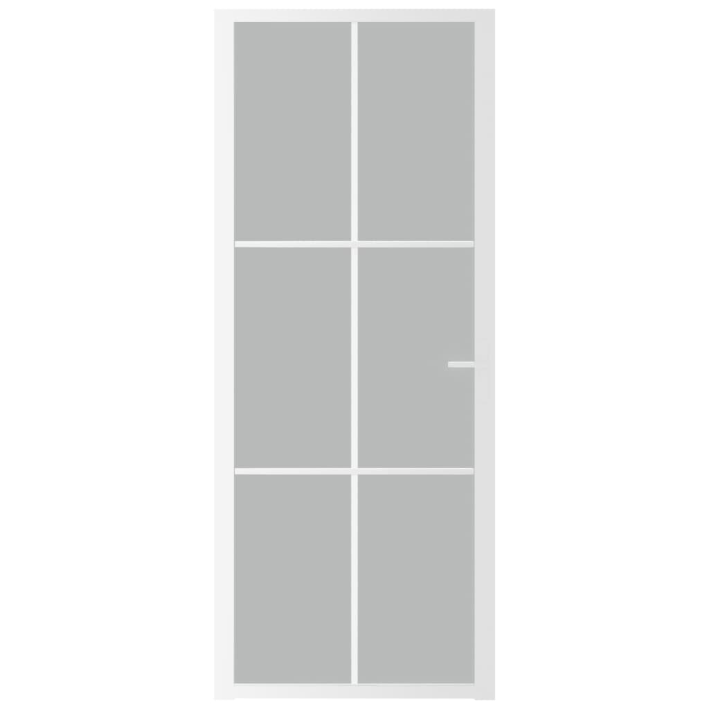 Binnendeur 83X20,5 Cm Glas En Aluminium Wit En Mat 83 x 201.5 cm 3x2 raster