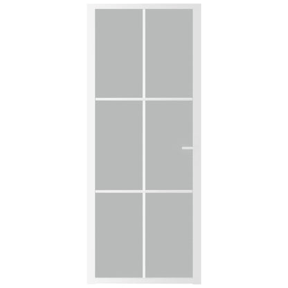 Binnendeur 83X20,5 Cm Glas En Aluminium Wit En Mat 83 x 201.5 cm 3x2 raster