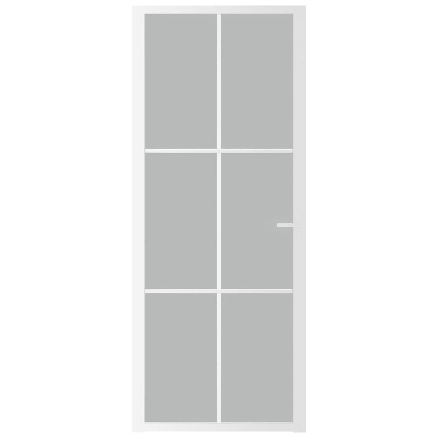Binnendeur 83X20,5 Cm Glas En Aluminium Wit En Mat 83 x 201.5 cm 3x2 raster