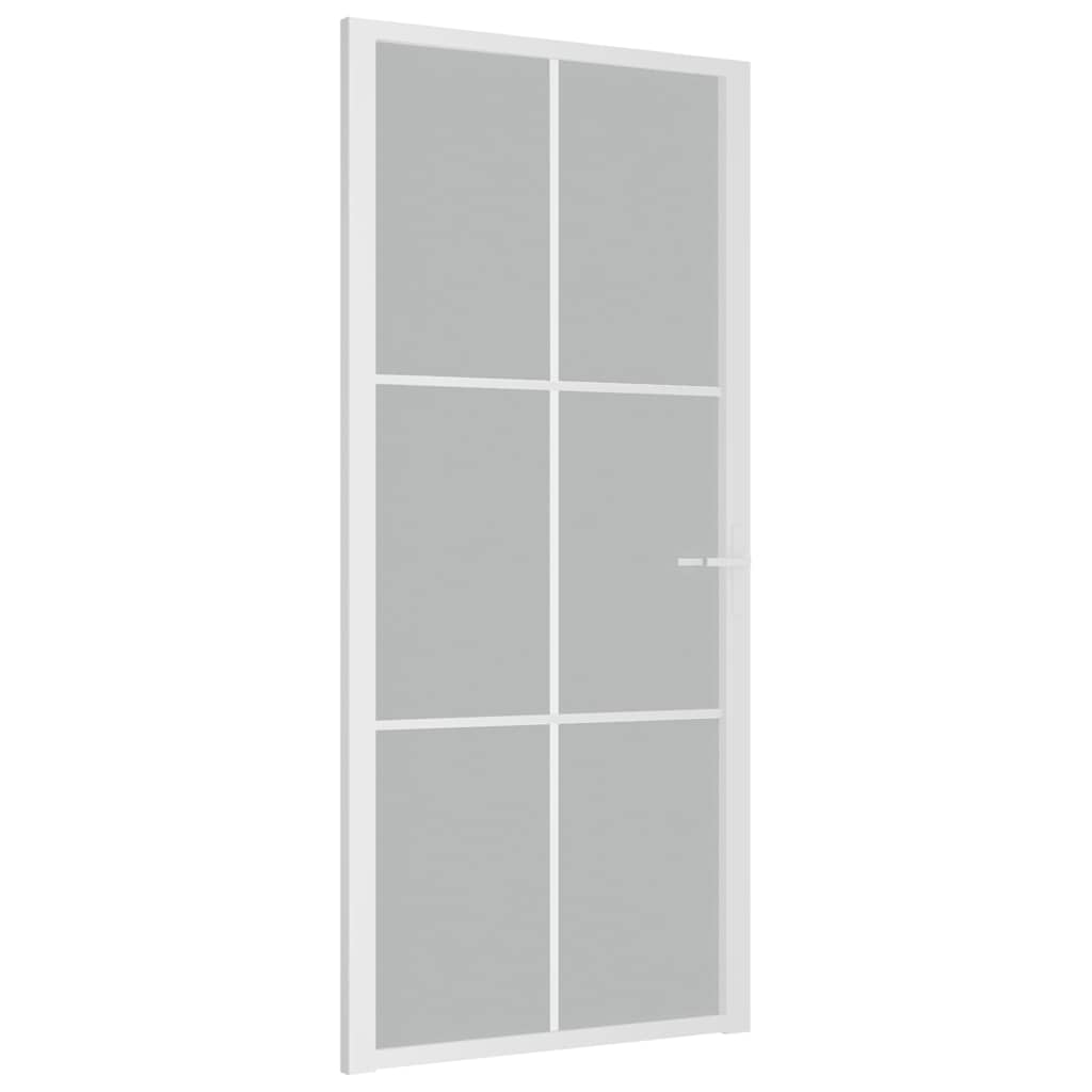 Binnendeur 93x201,5 cm matglas en aluminium wit