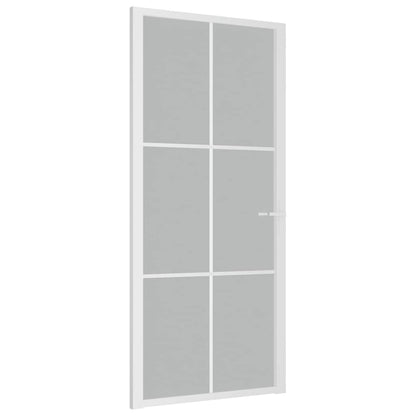 Binnendeur 93x201,5 cm matglas en aluminium wit