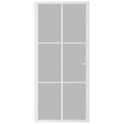 Binnendeur 93x201,5 cm matglas en aluminium wit