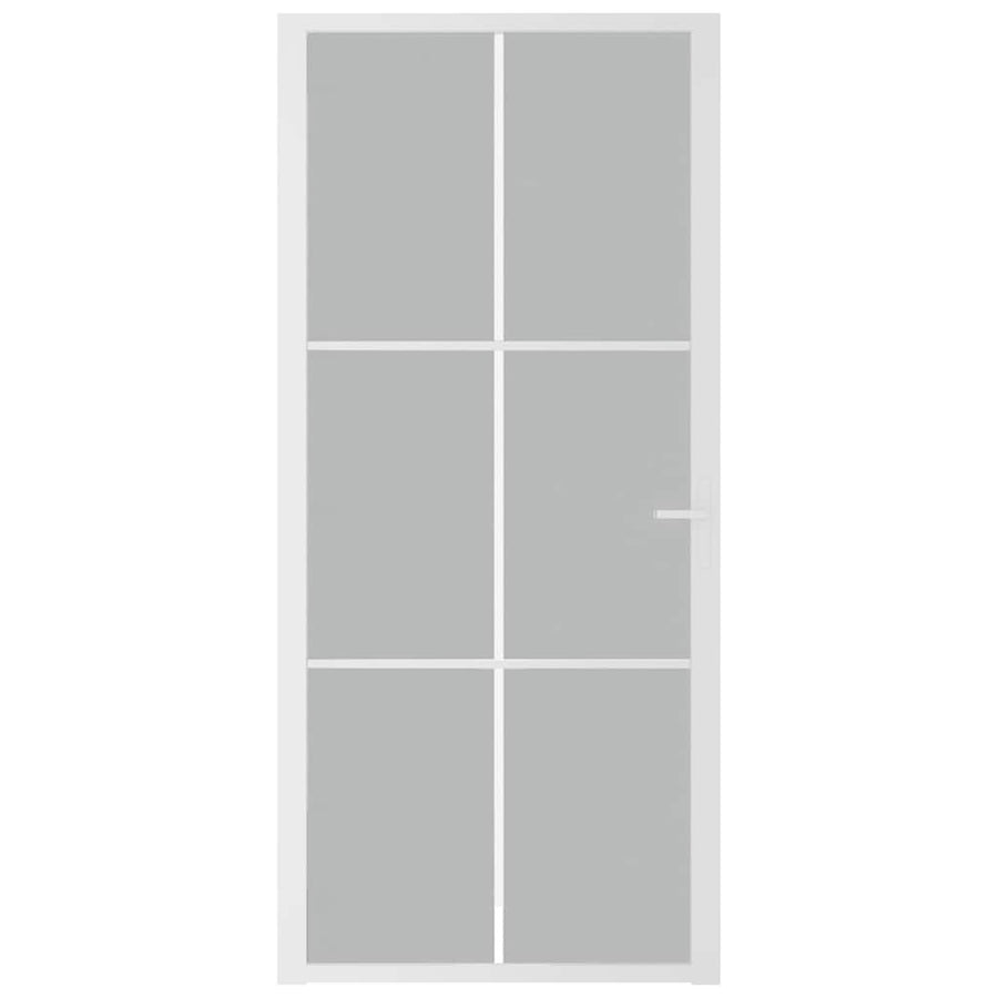 Binnendeur 93x201,5 cm matglas en aluminium wit