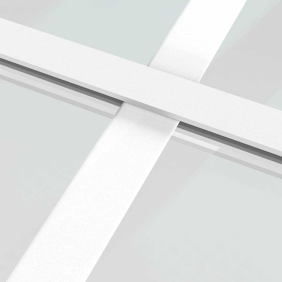 Binnendeur 93x201,5 cm matglas en aluminium wit