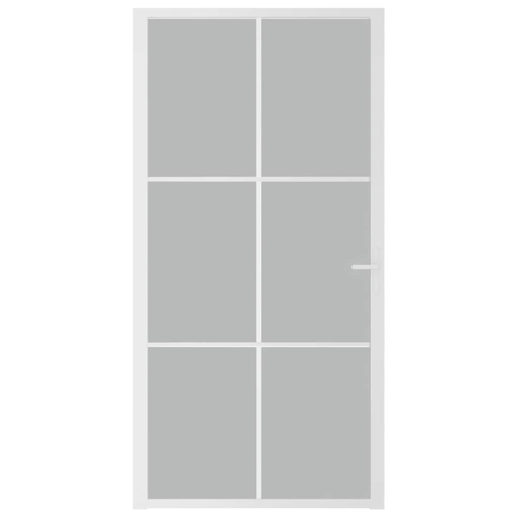 Binnendeur 102,5x201,5 cm matglas en aluminium wit