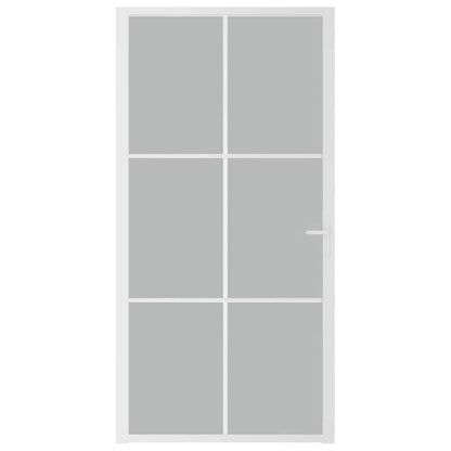 Binnendeur 102,5x201,5 cm matglas en aluminium wit