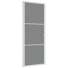 Binnendeur 83X20,5 Cm Esg-Glas En Aluminium Wit En Donkertransparant 83 x 201.5 cm 2 horizontale stangen