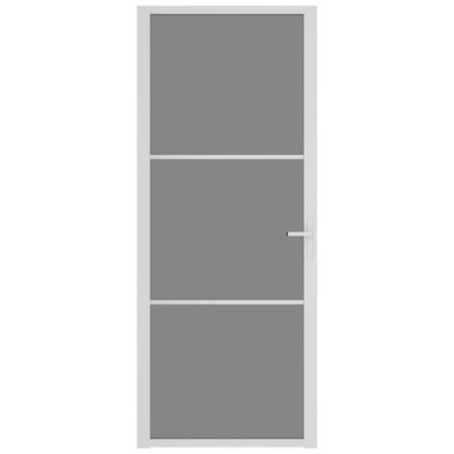 Binnendeur 83X20,5 Cm Esg-Glas En Aluminium Wit En Donkertransparant 83 x 201.5 cm 2 horizontale stangen