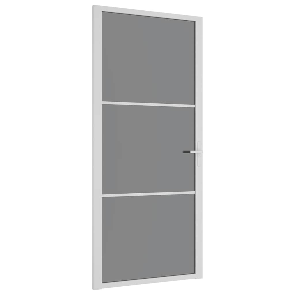 Binnendeur 93x201,5 cm ESG-glas en aluminium wit