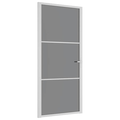 Binnendeur 93x201,5 cm ESG-glas en aluminium wit
