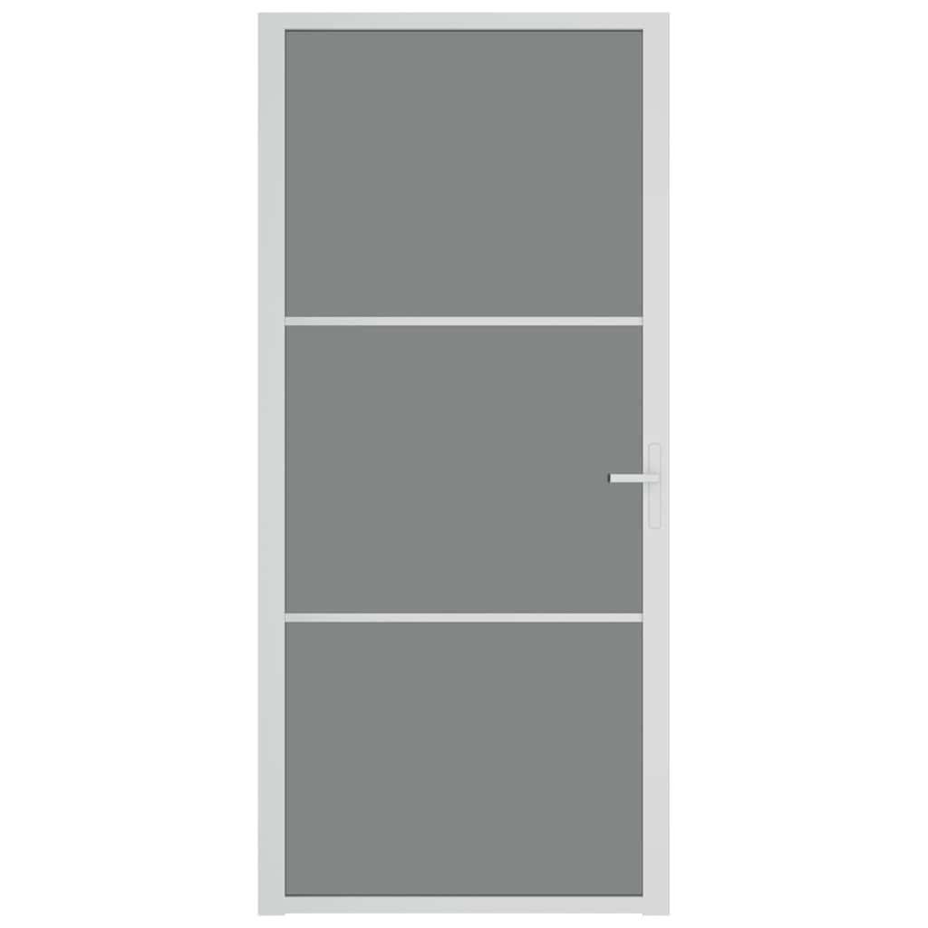 Binnendeur 93x201,5 cm ESG-glas en aluminium wit