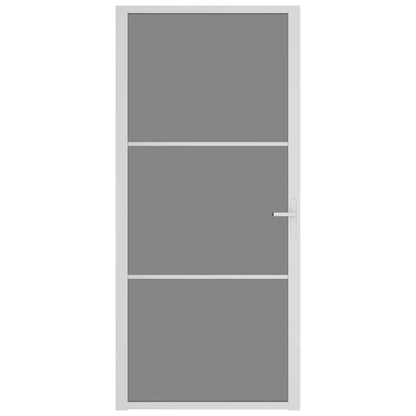 Binnendeur 93x201,5 cm ESG-glas en aluminium wit