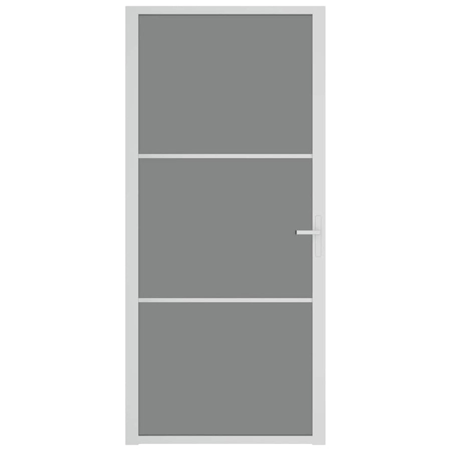 Binnendeur 93x201,5 cm ESG-glas en aluminium wit