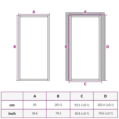 Binnendeur 93x201,5 cm ESG-glas en aluminium wit