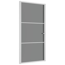 Binnendeur 02,5X20,5 Cm Esg-Glas En Aluminium Wit En Donkertransparant 102.5 x 201.5 cm 2 horizontale stangen