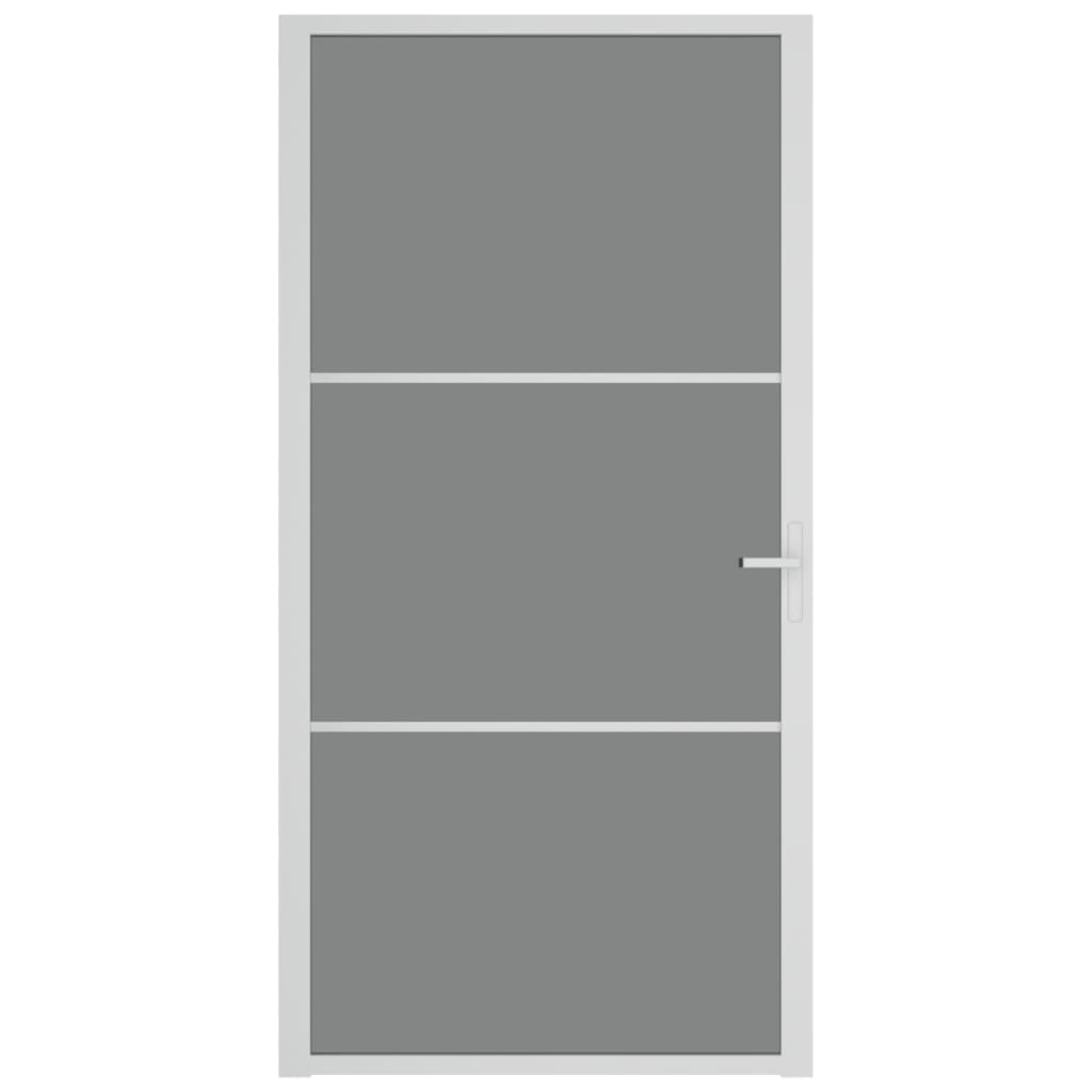 Binnendeur 02,5X20,5 Cm Esg-Glas En Aluminium Wit En Donkertransparant 102.5 x 201.5 cm 2 horizontale stangen