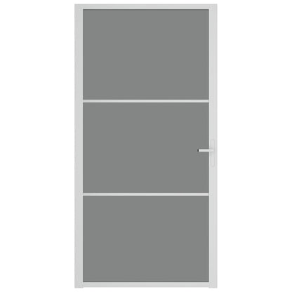 Binnendeur 02,5X20,5 Cm Esg-Glas En Aluminium Wit En Donkertransparant 102.5 x 201.5 cm 2 horizontale stangen