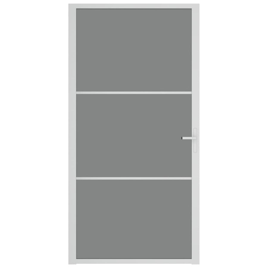 Binnendeur 02,5X20,5 Cm Esg-Glas En Aluminium Wit En Donkertransparant 102.5 x 201.5 cm 2 horizontale stangen