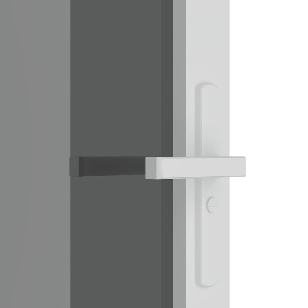 Binnendeur 02,5X20,5 Cm Esg-Glas En Aluminium Wit En Donkertransparant 102.5 x 201.5 cm 2 horizontale stangen