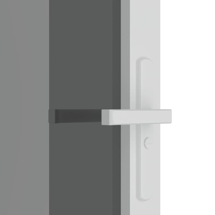 Binnendeur 02,5X20,5 Cm Esg-Glas En Aluminium Wit En Donkertransparant 102.5 x 201.5 cm 2 horizontale stangen