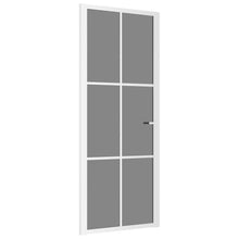 Binnendeur 83X20,5 Cm Esg-Glas En Aluminium Wit En Donkertransparant 83 x 201.5 cm 3x2 raster