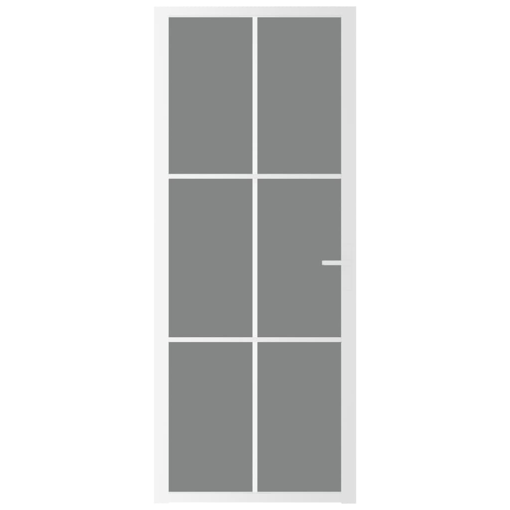Binnendeur 83X20,5 Cm Esg-Glas En Aluminium Wit En Donkertransparant 83 x 201.5 cm 3x2 raster