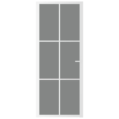 Binnendeur 83X20,5 Cm Esg-Glas En Aluminium Wit En Donkertransparant 83 x 201.5 cm 3x2 raster