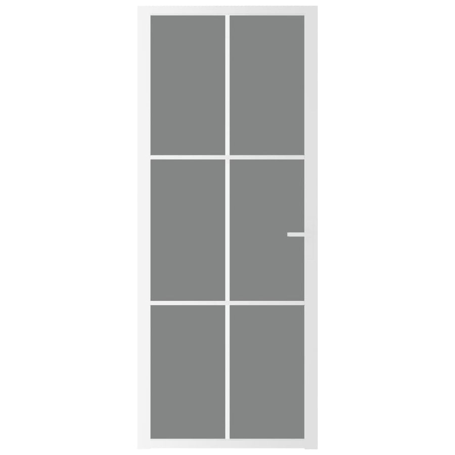 Binnendeur 83X20,5 Cm Esg-Glas En Aluminium Wit En Donkertransparant 83 x 201.5 cm 3x2 raster
