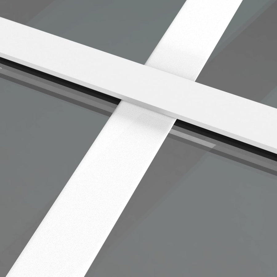 Binnendeur 83X20,5 Cm Esg-Glas En Aluminium Wit En Donkertransparant 83 x 201.5 cm 3x2 raster