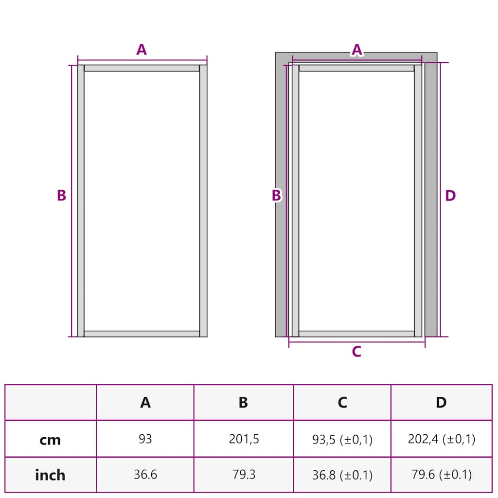 Binnendeur 93X201,5 Cm Esg-Glas En Aluminium 1