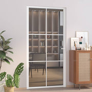 Binnendeur 102,5x201,5 cm aluminium wit ESG-glas