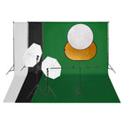 Fotostudioset Met Verlichtingsset Achtergrond En Reflector 500 x 300 cm