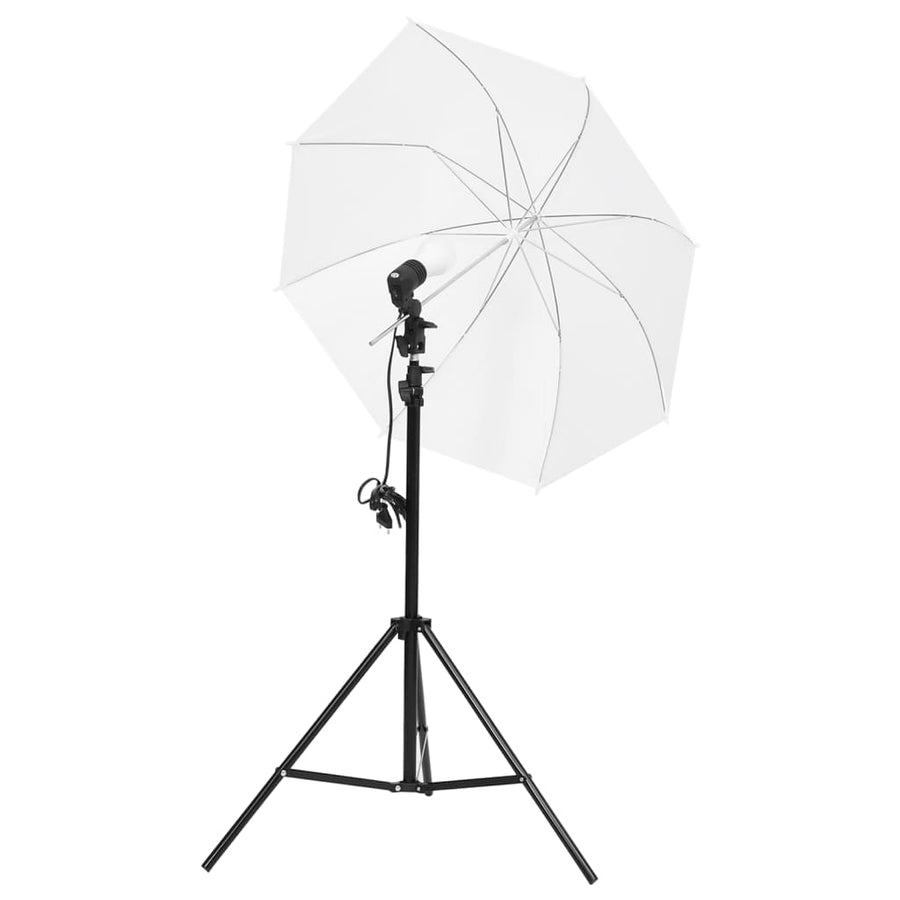 Fotostudioset met verlichtingsset achtergrond en reflector