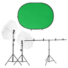 Fotostudioset Met Verlichtingsset En Achtergrondscherm Groen 201 x 60 x (70-200) cm Zonder reflector