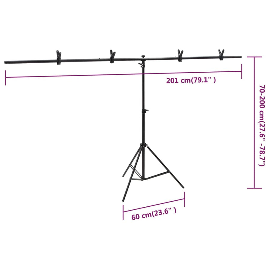 Fotostudioset Met Verlichtingsset En Achtergrondscherm Groen 201 x 60 x (70-200) cm Zonder reflector