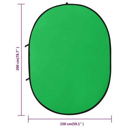 Fotostudioset Met Lichtset, Achtergrondscherm En Reflector Groen 201 x 60 x (70-200) cm met reflector