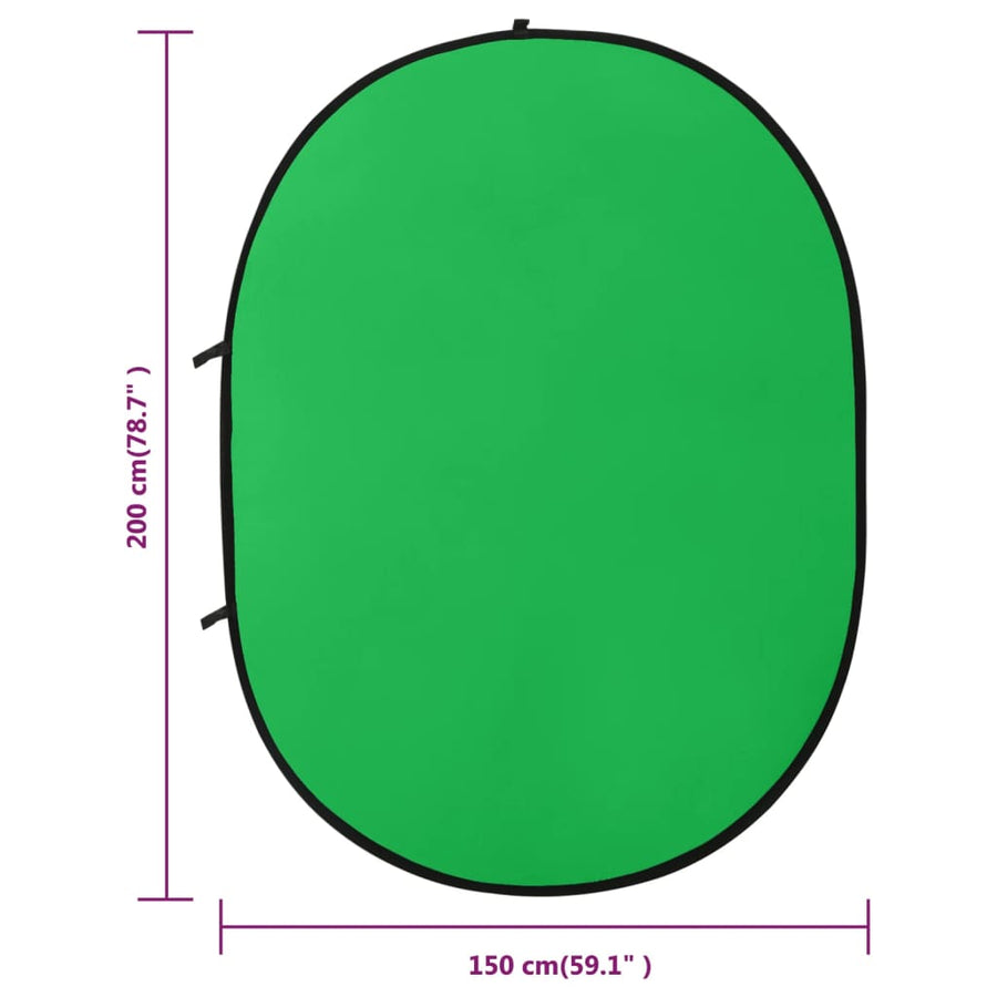 Fotostudioset Met Lichtset, Achtergrondscherm En Reflector Groen 201 x 60 x (70-200) cm met reflector