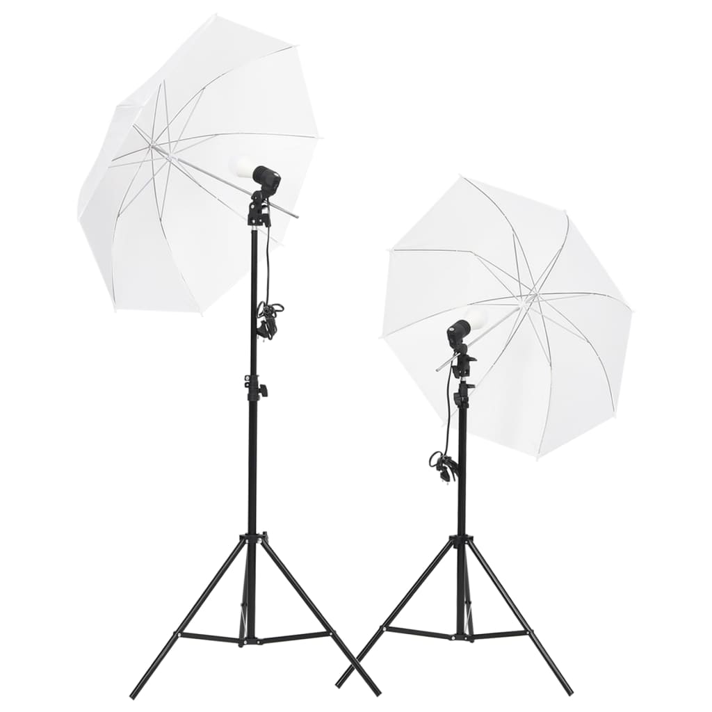 Fotostudioset Met Lichtset, Achtergrondscherm En Reflector Groen 151 x 60 x (70-200) cm met reflector