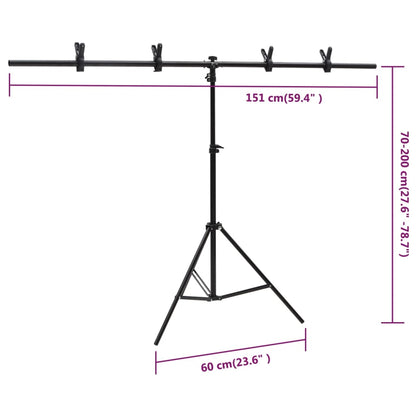 Fotostudioset Met Lichtset, Achtergrondscherm En Reflector Groen 151 x 60 x (70-200) cm met reflector