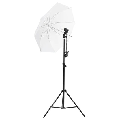 Fotostudioset met verlichtingsset achtergrond en reflector