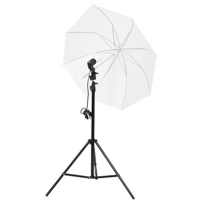 Fotostudioset met verlichtingsset achtergrond en reflector
