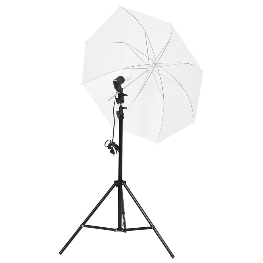Fotostudioset met verlichtingsset achtergrond en reflector