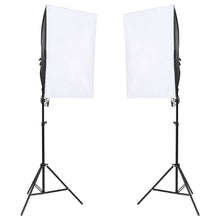 Fotostudioset met verlichtingsset en achtergrondscherm