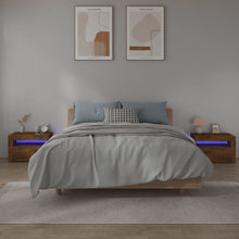Nachtkastjes 2 St Met Led-Verlichting 60X35X40 Cm Gerookt Eiken