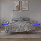 Nightstand 2 pcs with LED lighting 60x35x40 cm grey sonoma