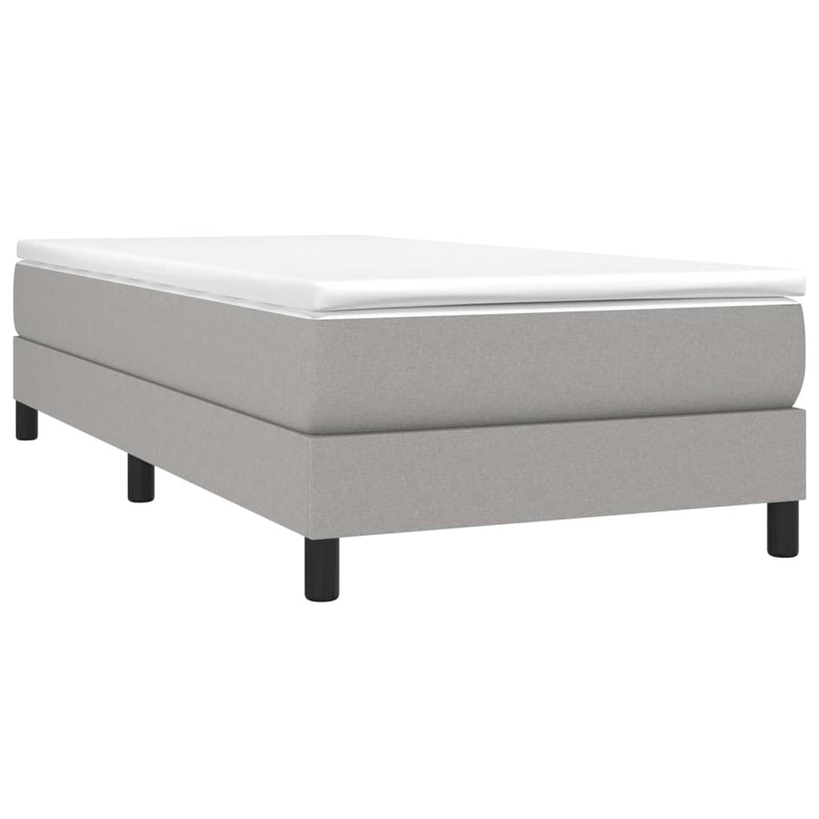 Boxspring met matras stof lichtgrijs 80x200 cm 80 x 200 cm 25 cm