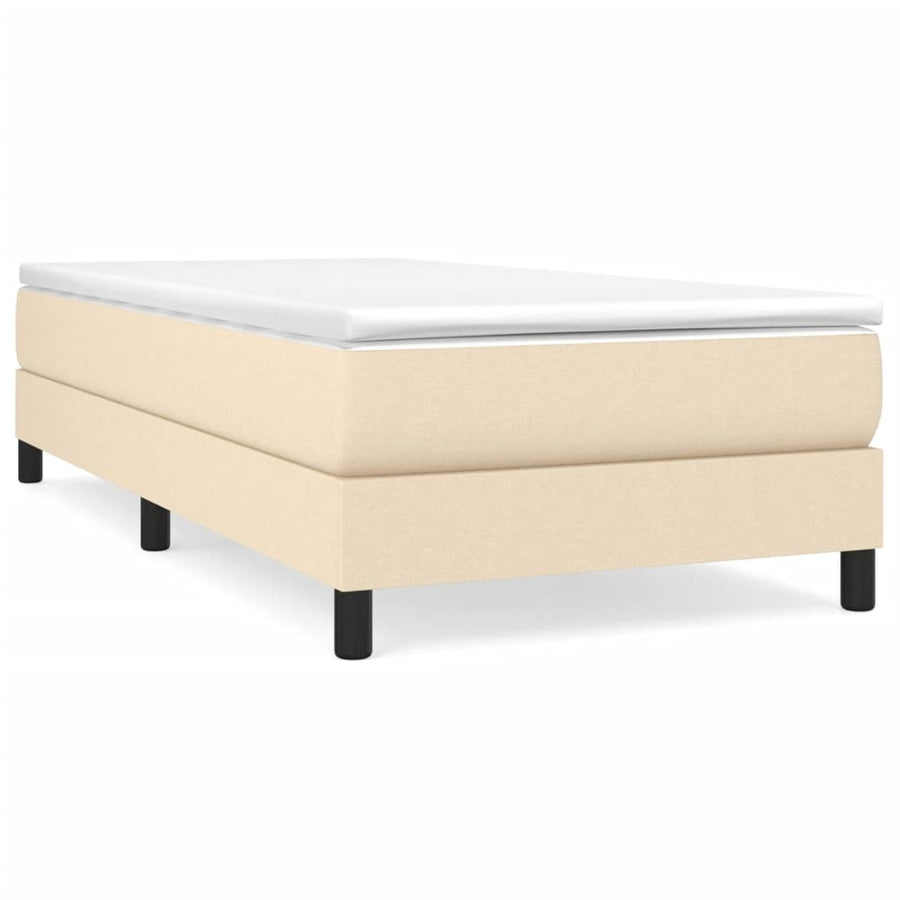 Boxspring met matras stof crèmekleurig 80x200 cm