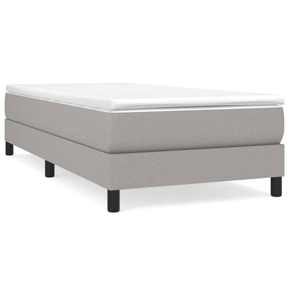 Boxspring met matras stof lichtgrijs 90x190 cm 90 x 190 cm 25 cm